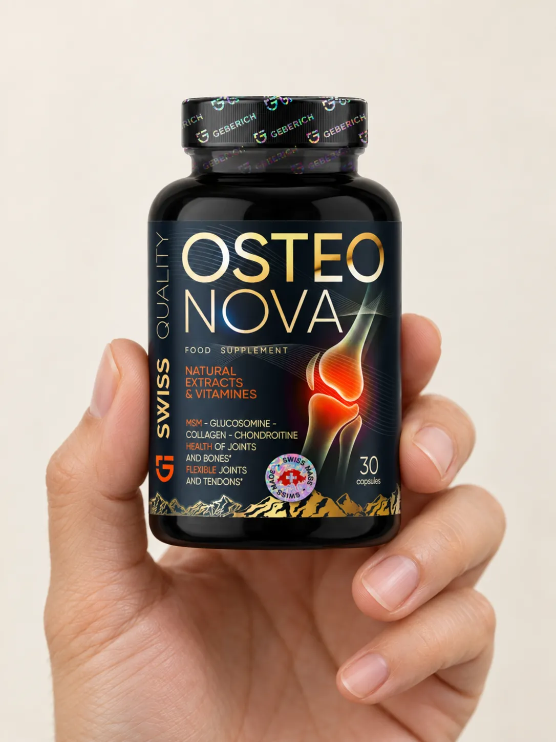 OsteoNova caps — de verpakking in de hand