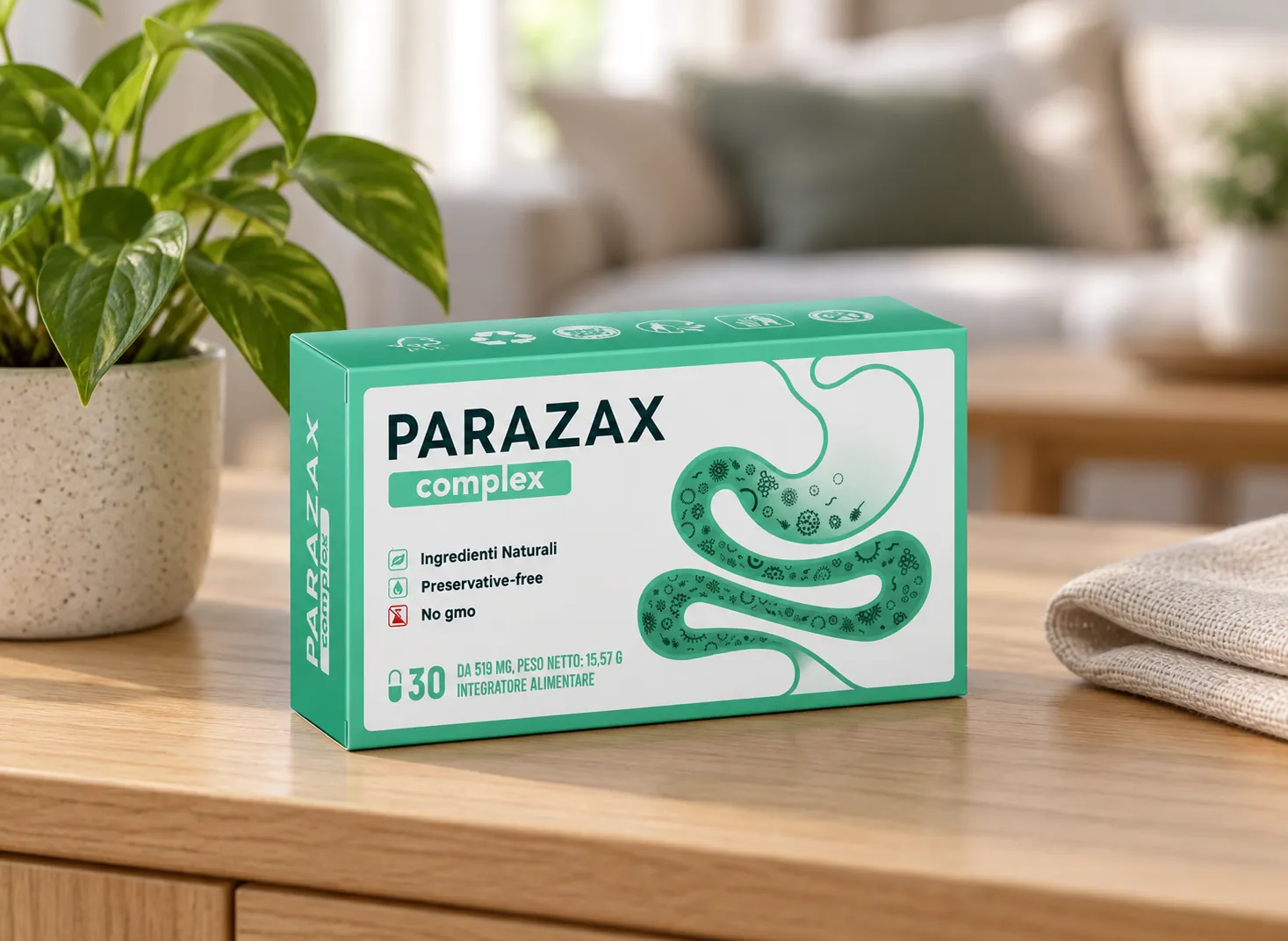 Parazax Complex — de verpakking in het dagelijks gebruik