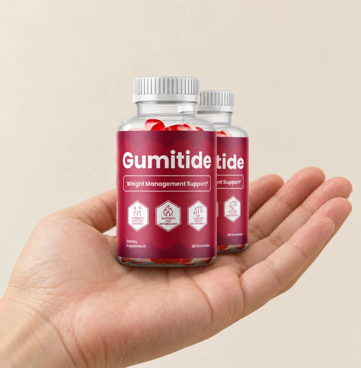 Gumitide — de verpakking in de hand